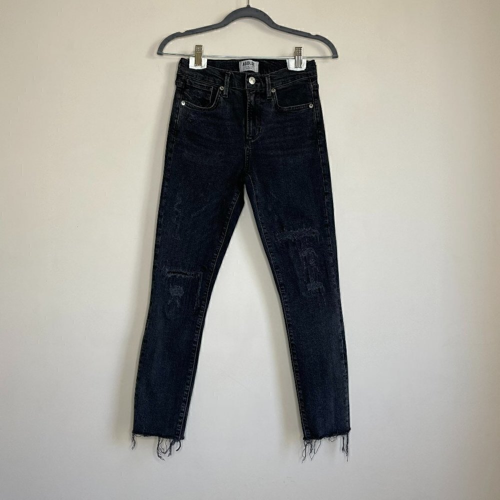 Agolde Sophie High Rise Jeans - Distressed Faded Black